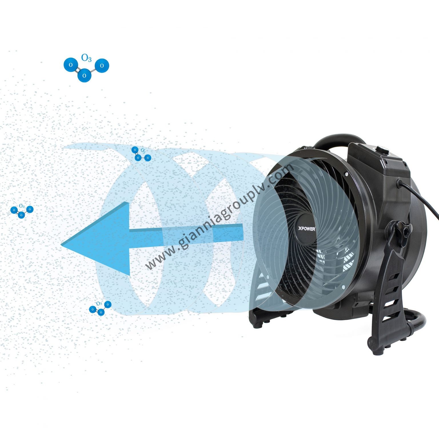 XPOWER軸流帶臭氧產生器